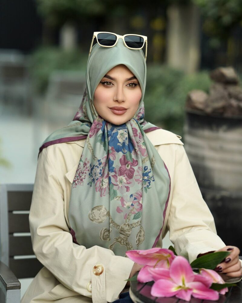 روسری رنگی طرح دار کد 16284 - Image 1