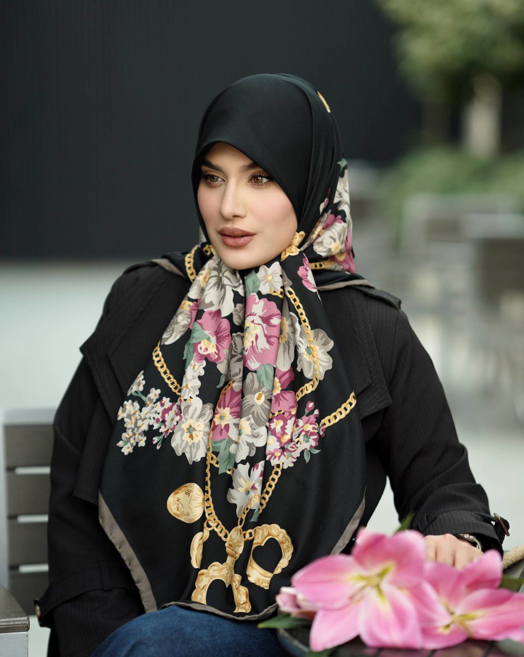 16288 روسری رنگی طرح دار کد 16288 - Image 1