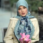 روسری رنگی طرح دار کد 16289