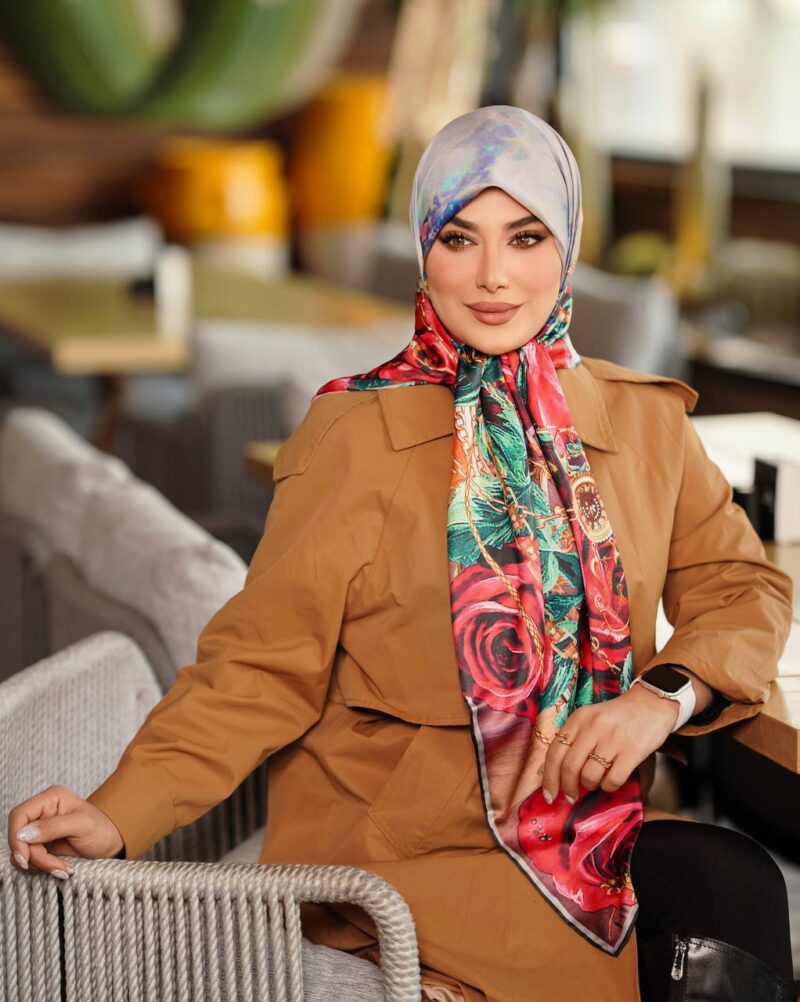 روسری رنگی طرح دار کد 16305 - Image 1