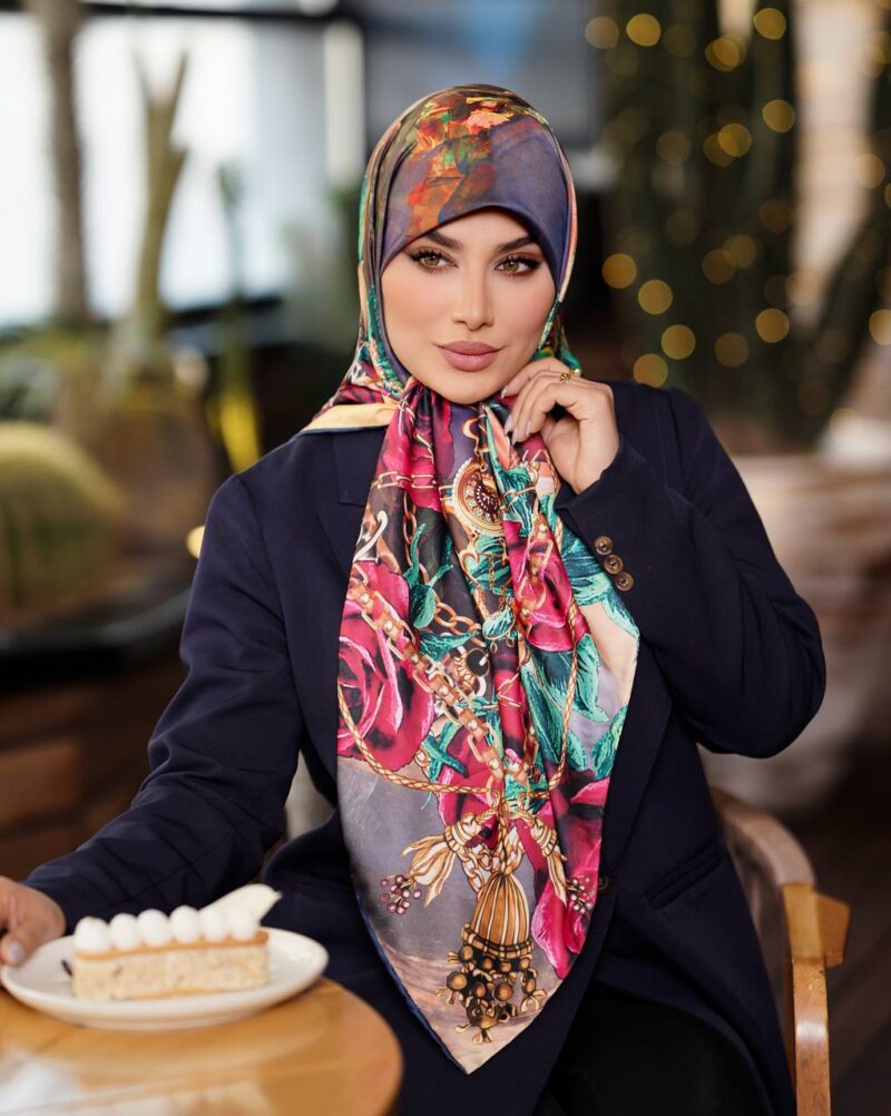 روسری رنگی طرح دار کد 16303 - Image 1