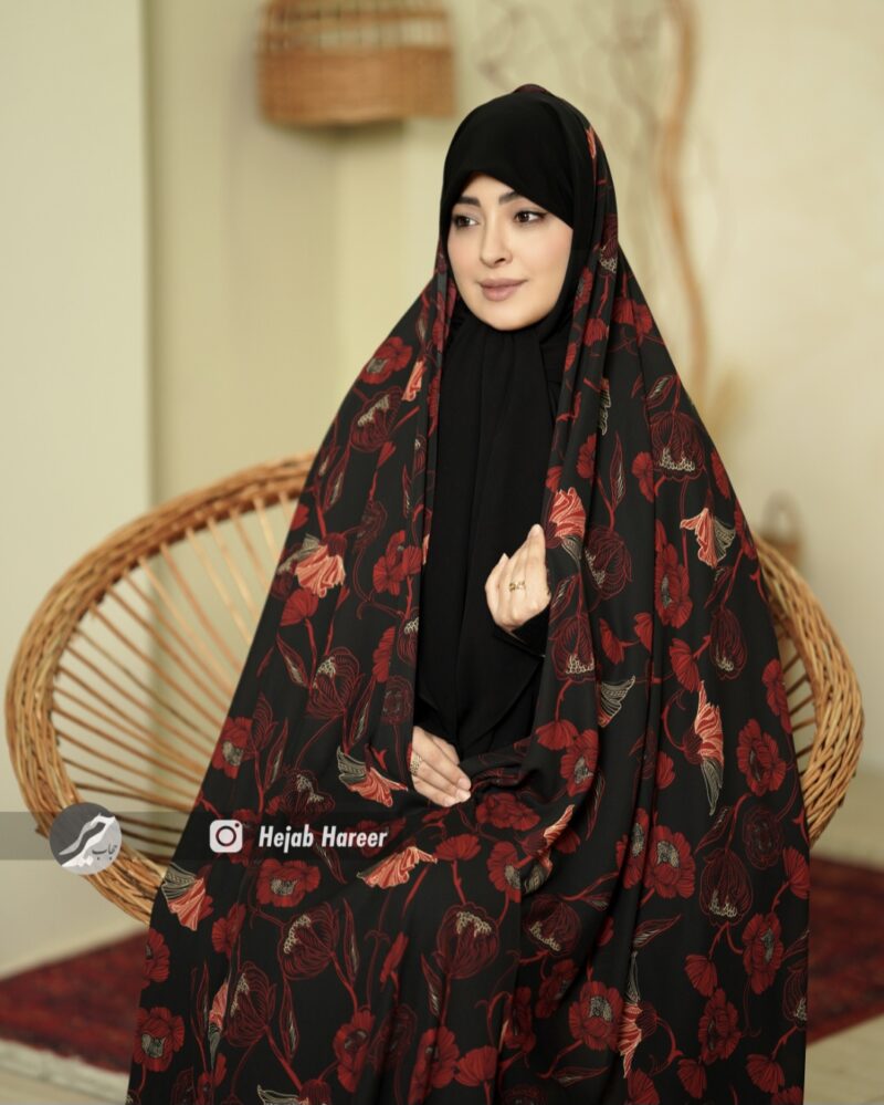 چادر رنگی کرپ حریر کد 16226 - Image 1