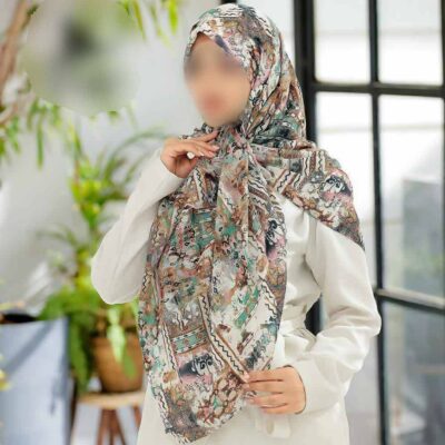 روسری رنگی طرح دار کد 16358