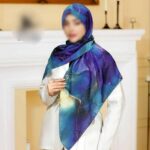 روسری رنگی طرح دار کد 16370