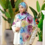 روسری رنگی طرح دار کد 16376