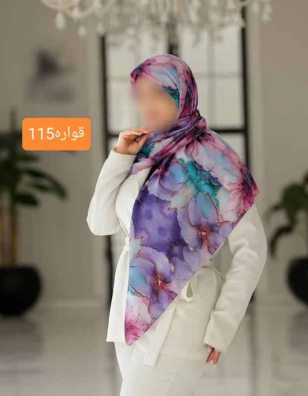 16404 روسری رنگی طرح دار کد 16404 - Image 1