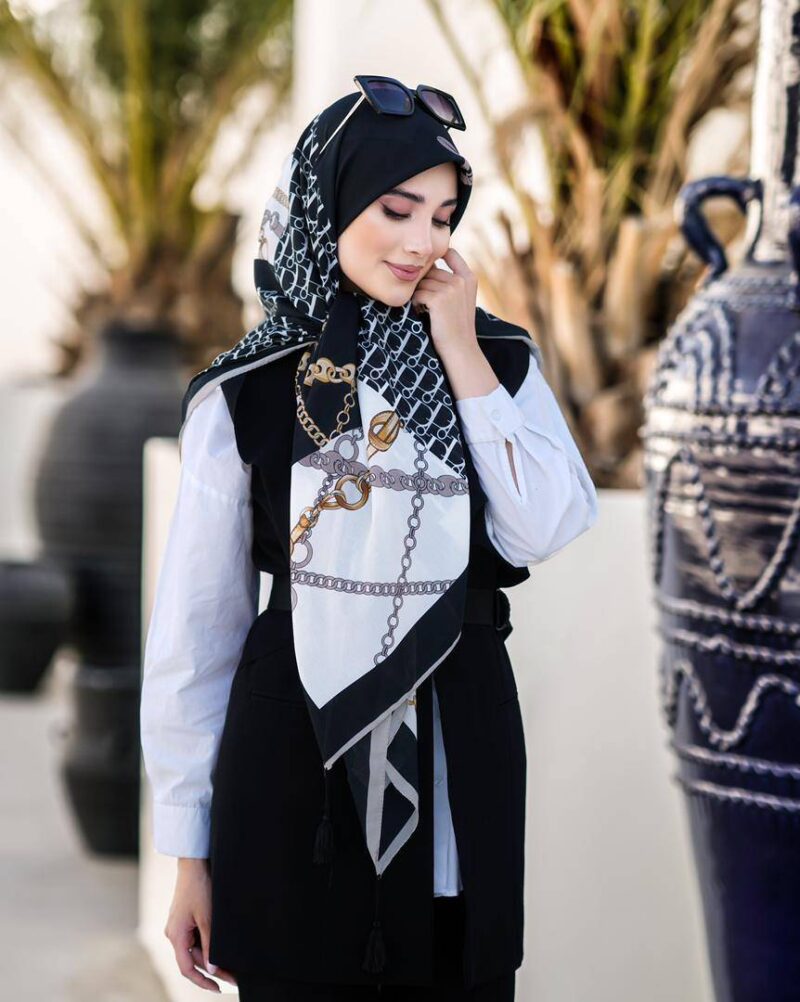 روسری رنگی طرح دار کد 16417 - Image 1