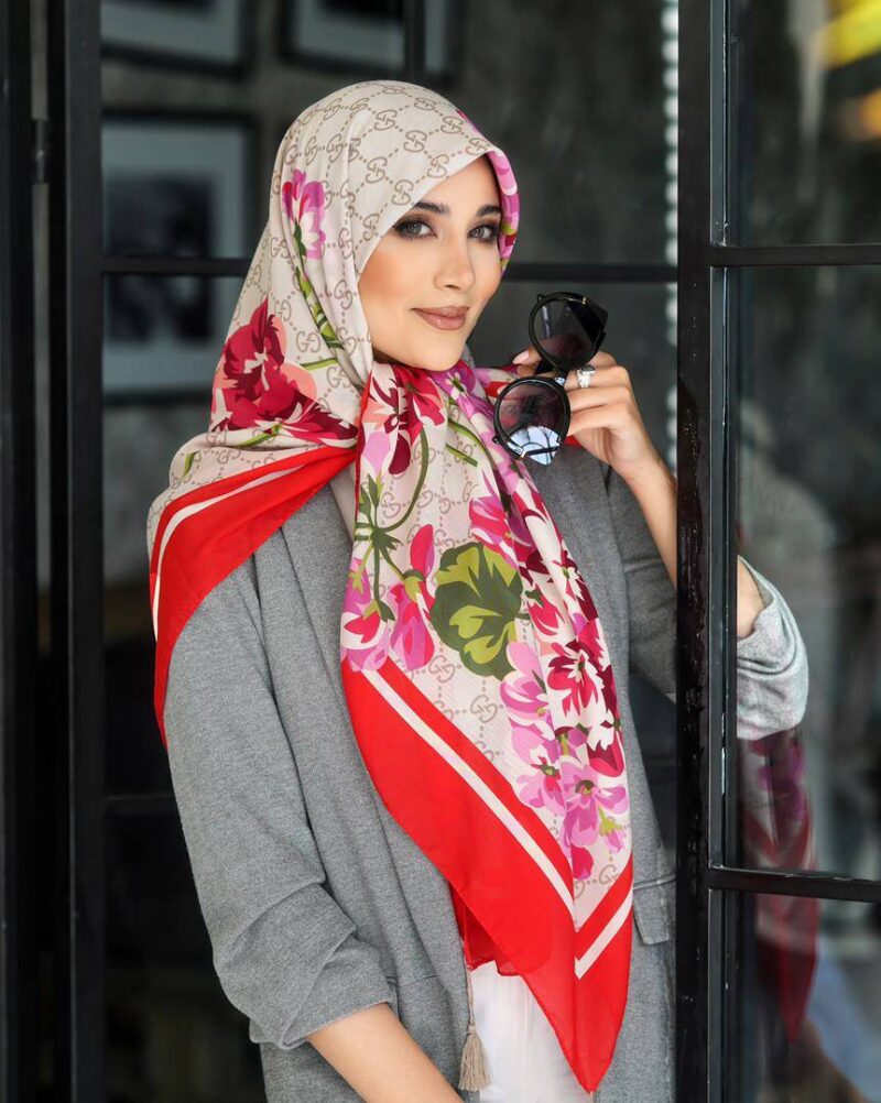 روسری رنگی طرح دار کد 16433 - Image 1