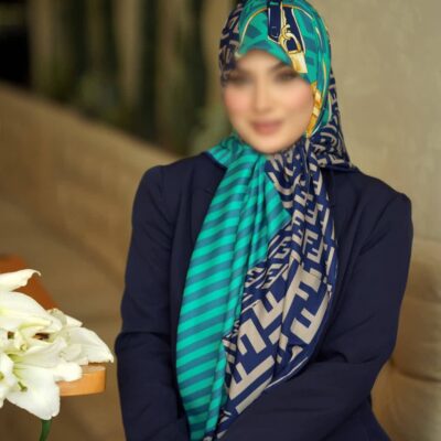 روسری رنگی طرح دار کد 16472