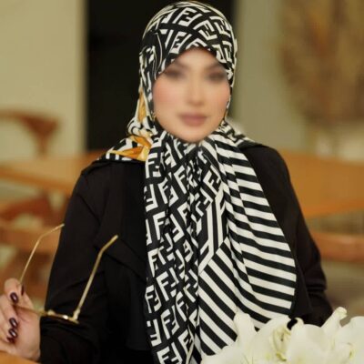 روسری رنگی طرح دار کد 16476