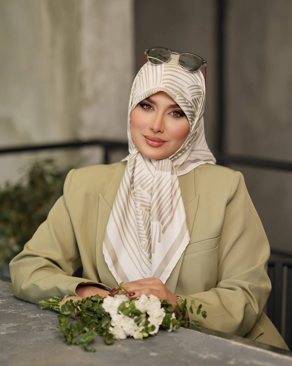 16515 روسری رنگی طرح دار کد 16515 - Image 1