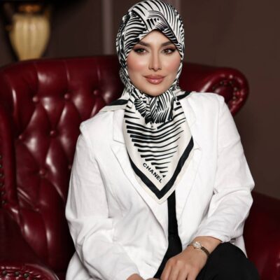 روسری رنگی طرح دار کد 16517