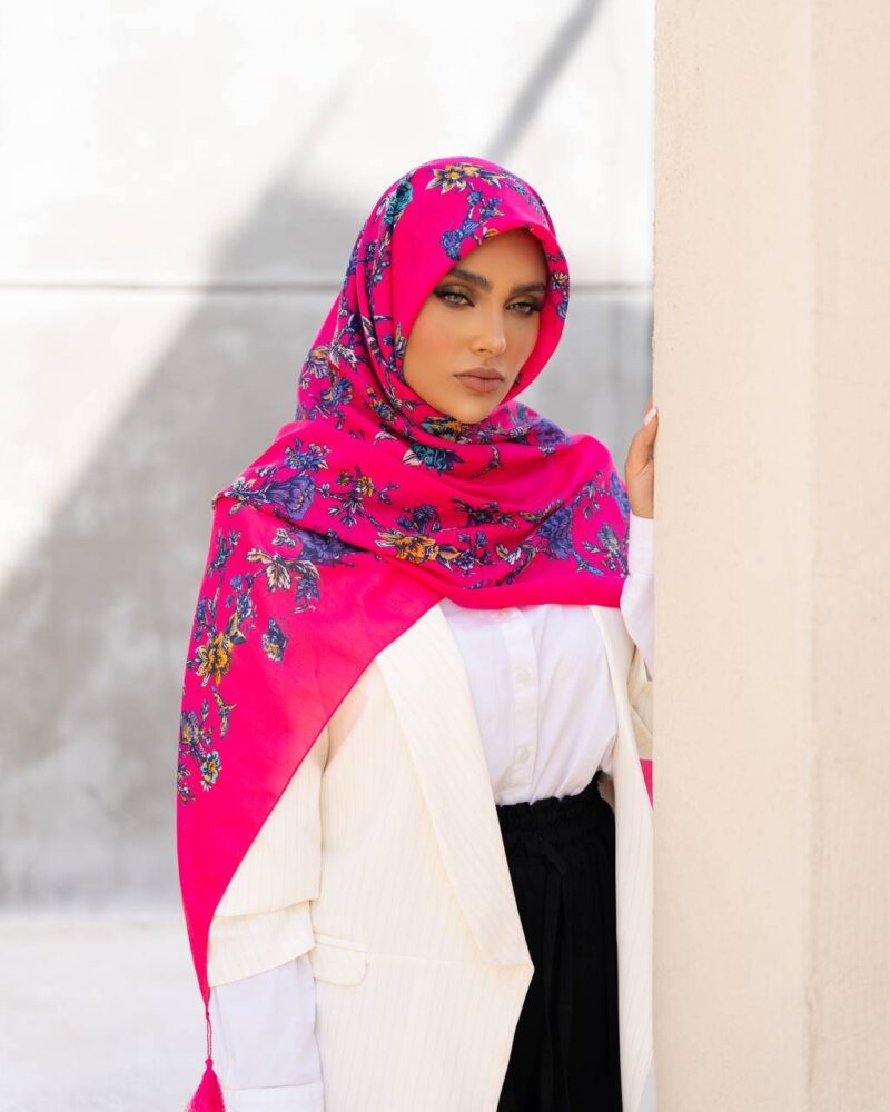 روسری رنگی طرح دار کد 16528 - Image 1