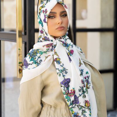 روسری رنگی طرح دار کد 16529