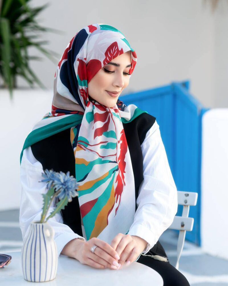 روسری رنگی طرح دار کد 16537 - Image 1
