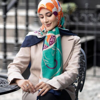 روسری رنگی طرح دار کد 16538