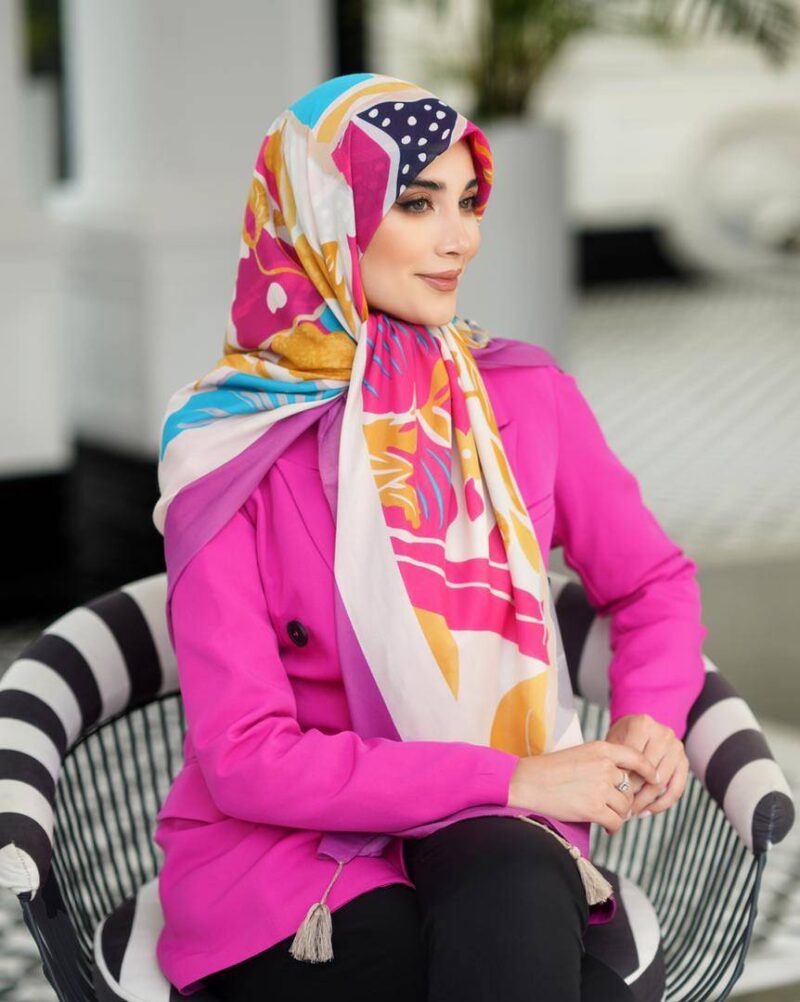 16539 روسری رنگی طرح دار کد 16539 - Image 1