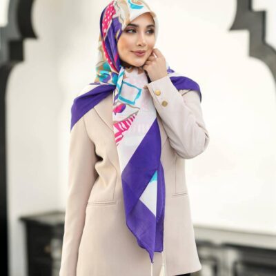 روسری رنگی طرح دار کد 16542