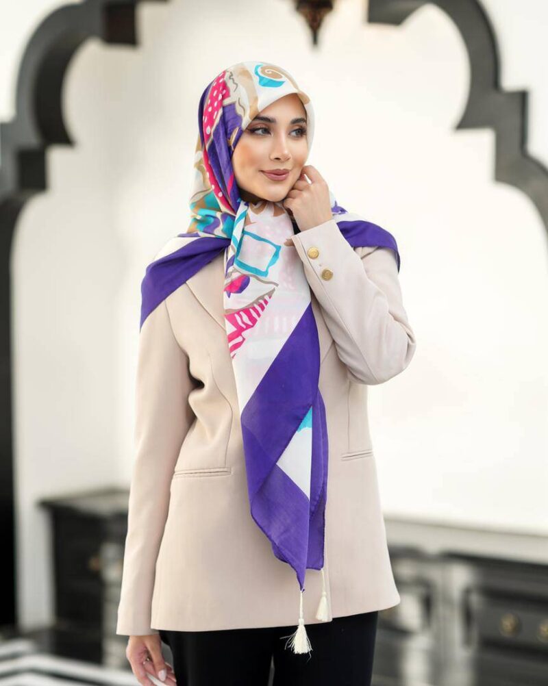 روسری رنگی طرح دار کد 16542 - Image 1