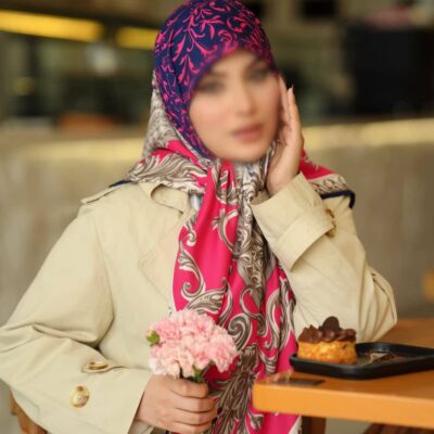 روسری رنگی طرح دار کد 16556