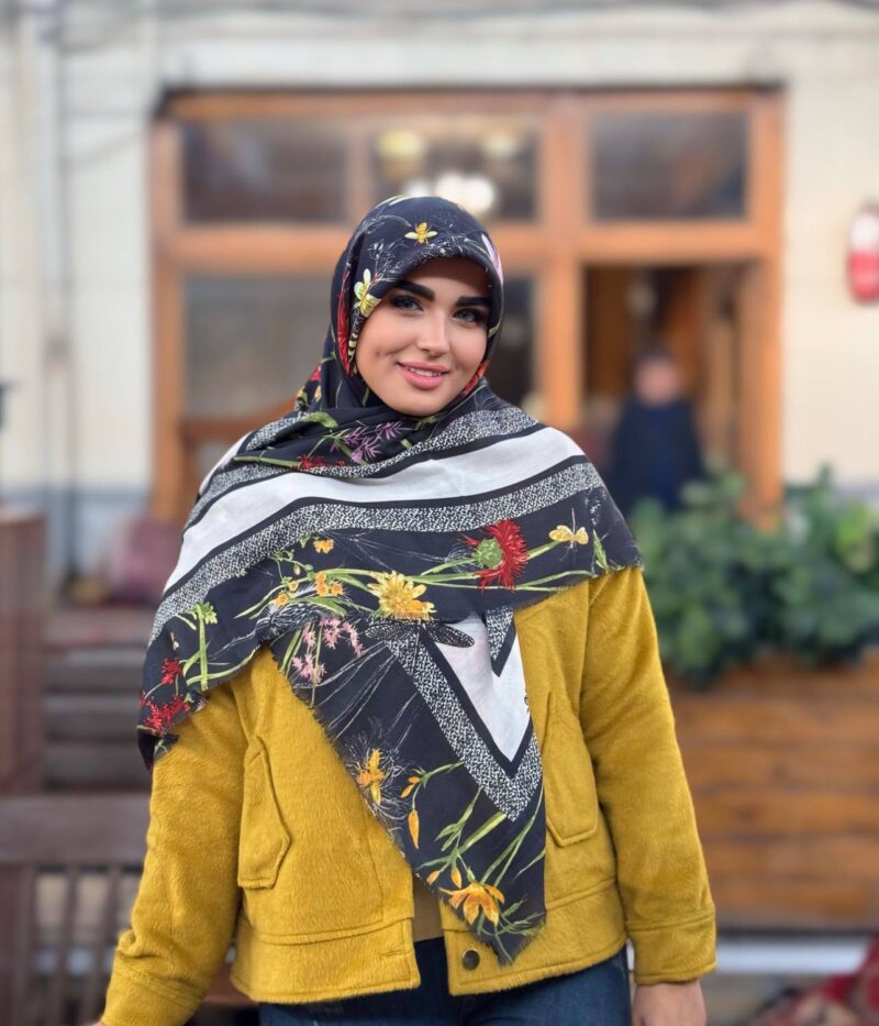 روسری رنگی طرح دار کد 16568 - Image 1
