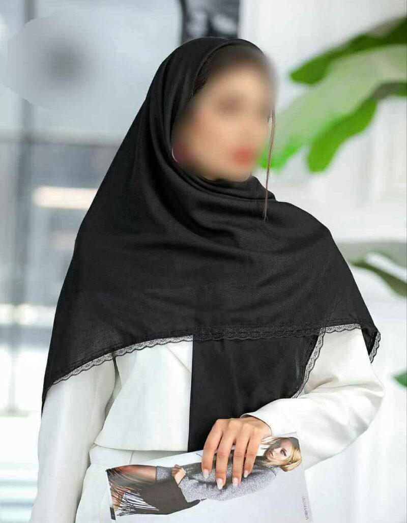 روسری مشکی نخی کد 16572 - Image 4