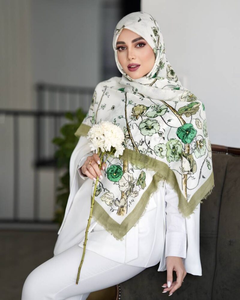 روسری رنگی طرح دار کد 16578 - Image 2