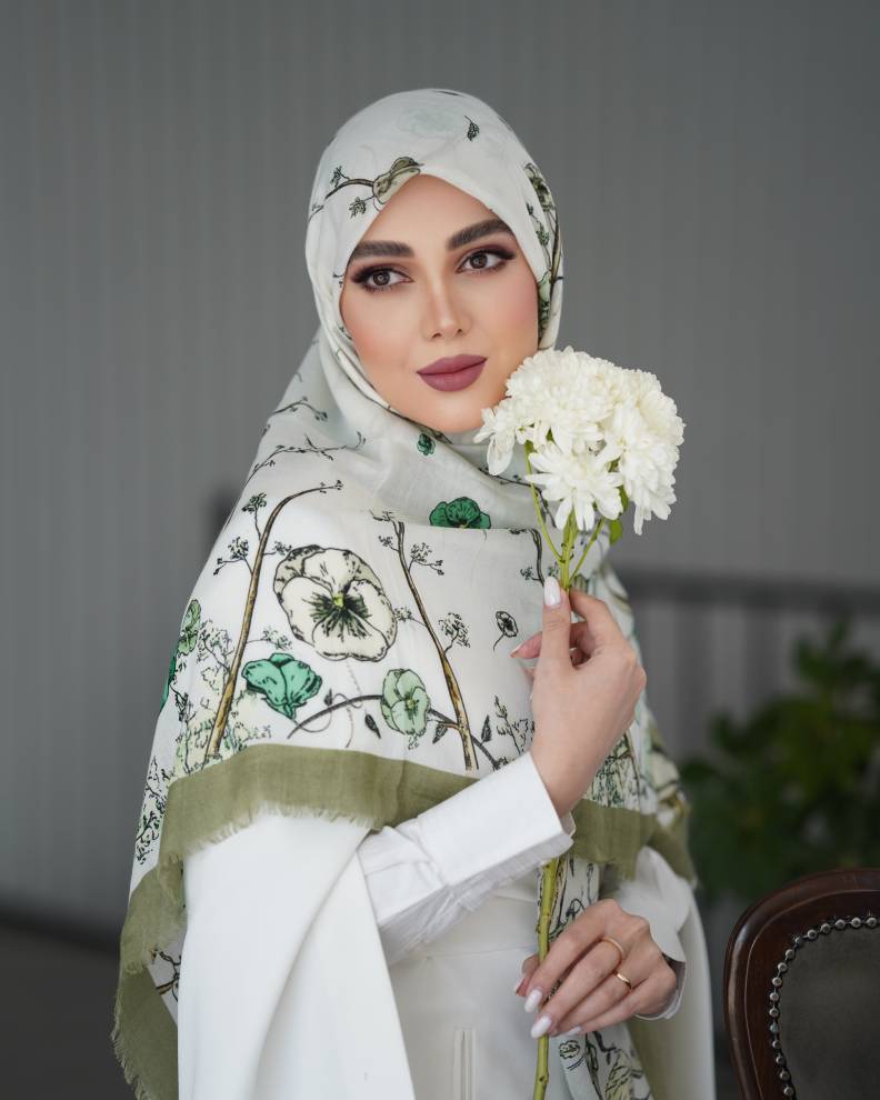16578-2 روسری رنگی طرح دار کد 16578 - Image 1