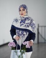 روسری رنگی طرح دار کد 16579 - Image 2