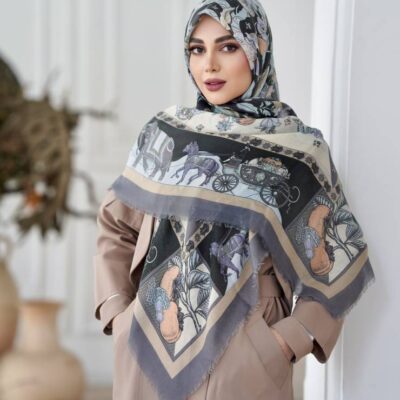روسری رنگی طرح دار کد 16582