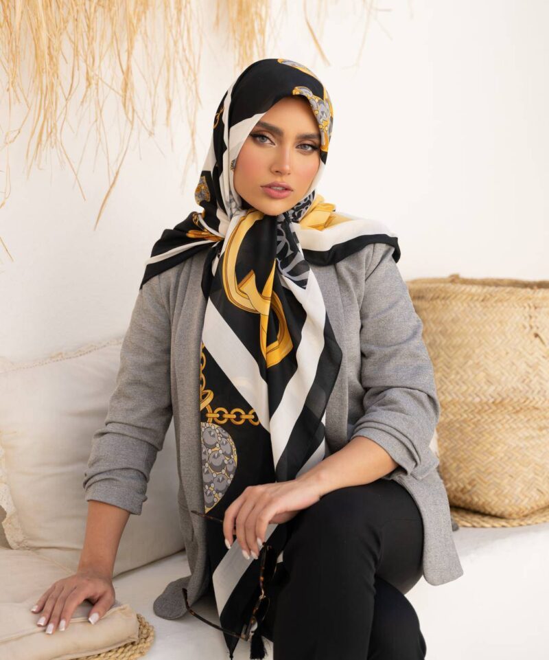 روسری رنگی طرح دار کد 16593 - Image 1
