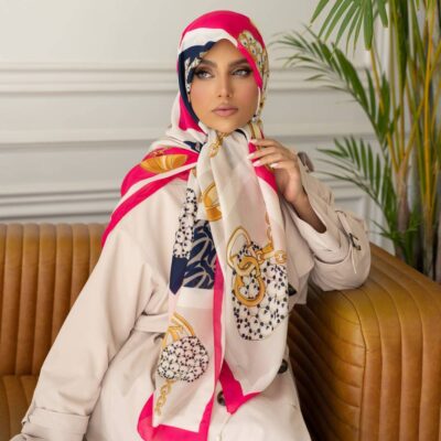 روسری رنگی طرح دار کد 16594