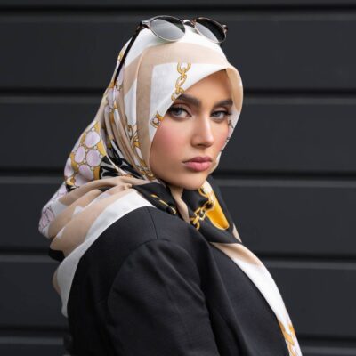 روسری رنگی طرح دار کد 16599