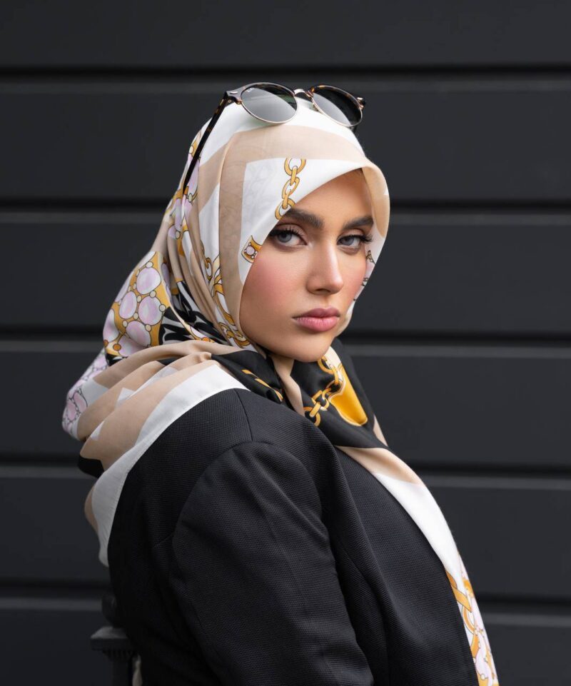 روسری رنگی طرح دار کد 16599 - Image 1