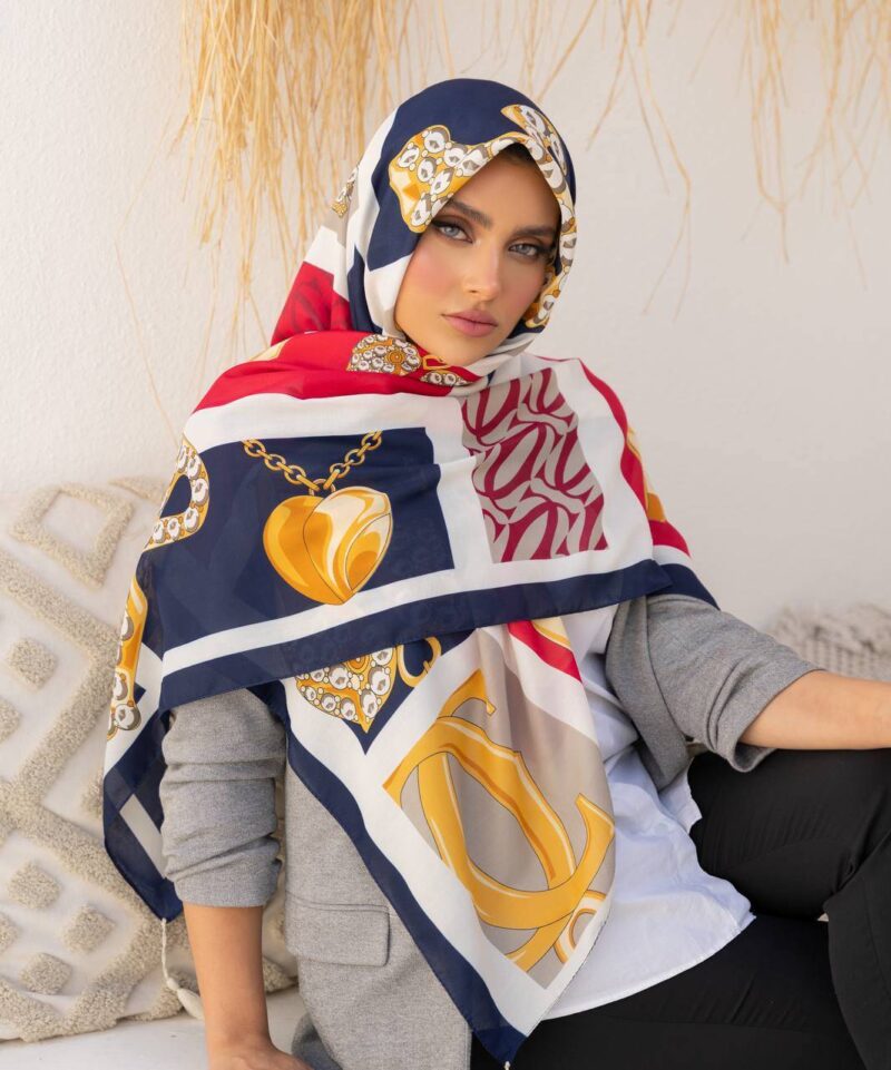 روسری رنگی طرح دار کد 16601 - Image 1
