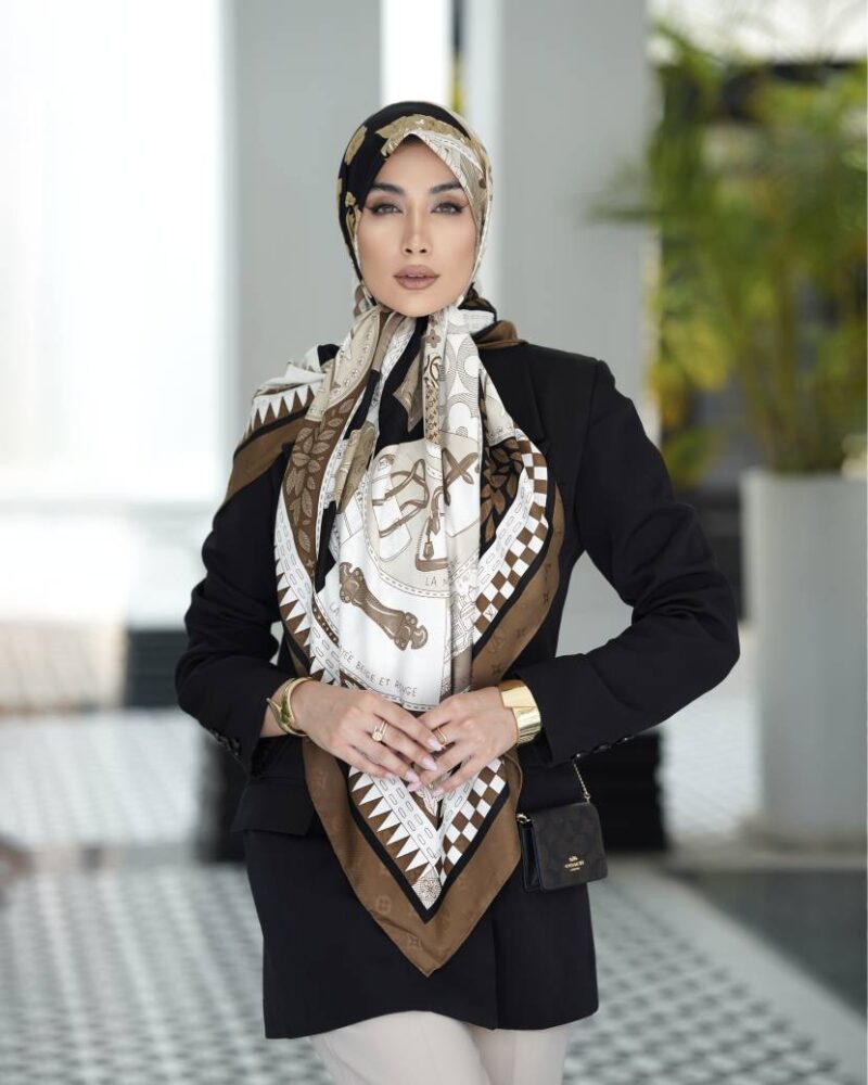 روسری رنگی طرح دار کد 16613 - Image 1
