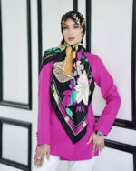 روسری رنگی طرح دار کد 16616