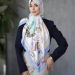 روسری رنگی طرح دار کد 16618
