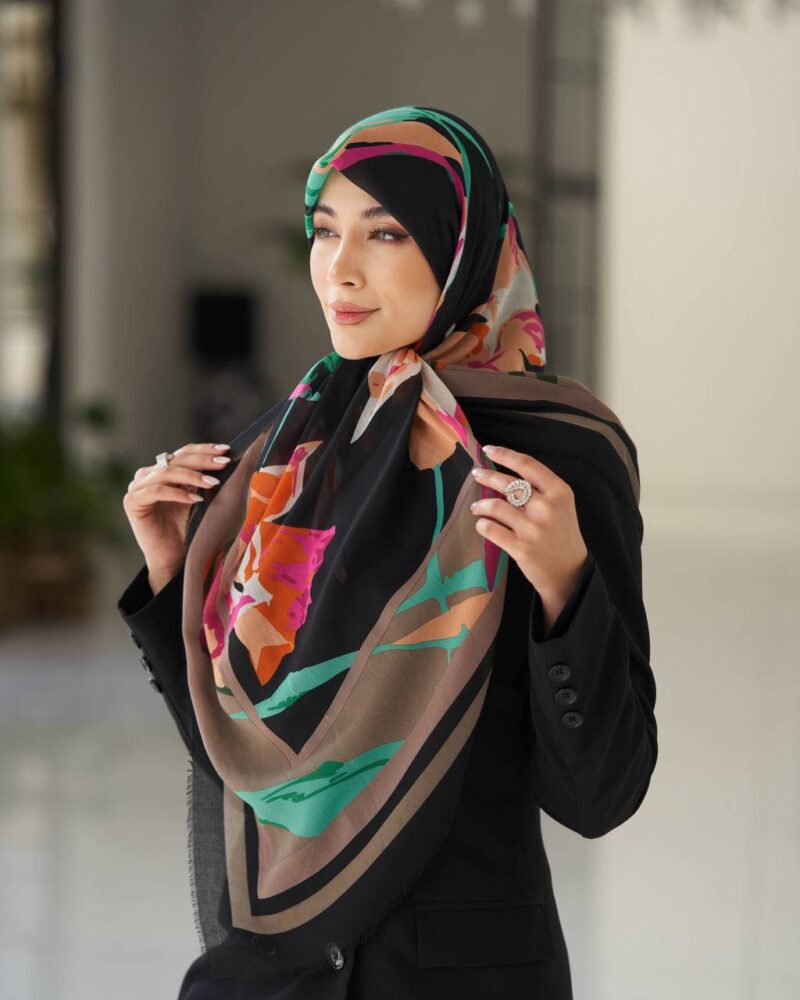 روسری رنگی طرح دار کد 16645 - Image 1