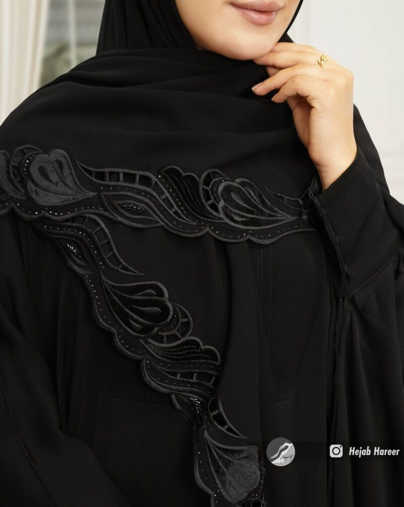 روسری مشکی کار شده کد 16716 - Image 1