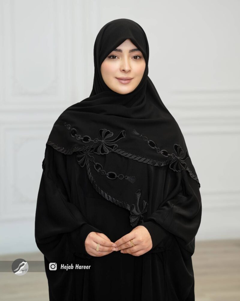 روسری مشکی کار شده کد 17237 - Image 1