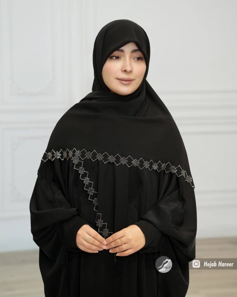 روسری مشکی کار شده کد 17238 - Image 1