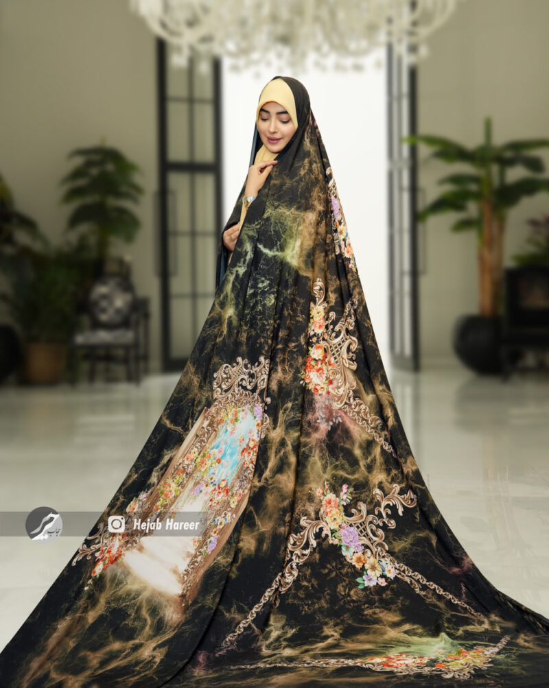 17252-2 چادر رنگی کرپ کلارنز کد 17252 - Image 1