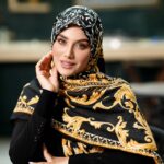 روسری رنگی طرح دار کد 17273