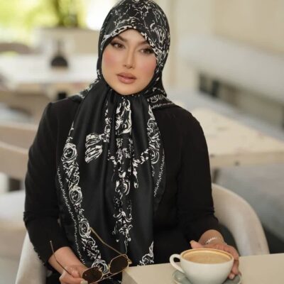روسری رنگی طرح دار کد 17301