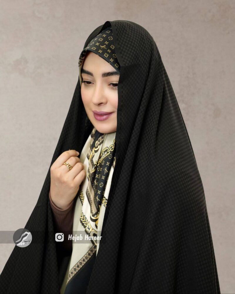 چادر مشکی طرح دار کره ای کد 17337 - Image 1