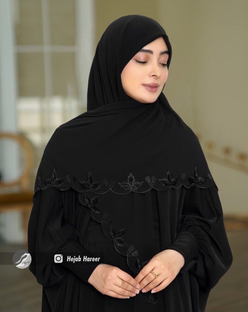 روسری مشکی کار شده کد 17378 - Image 1