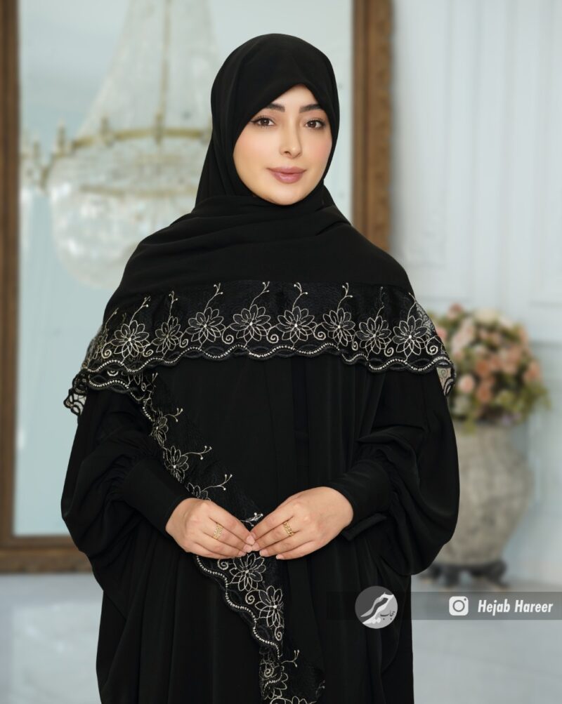 روسری مشکی کار شده کد 17380 - Image 1