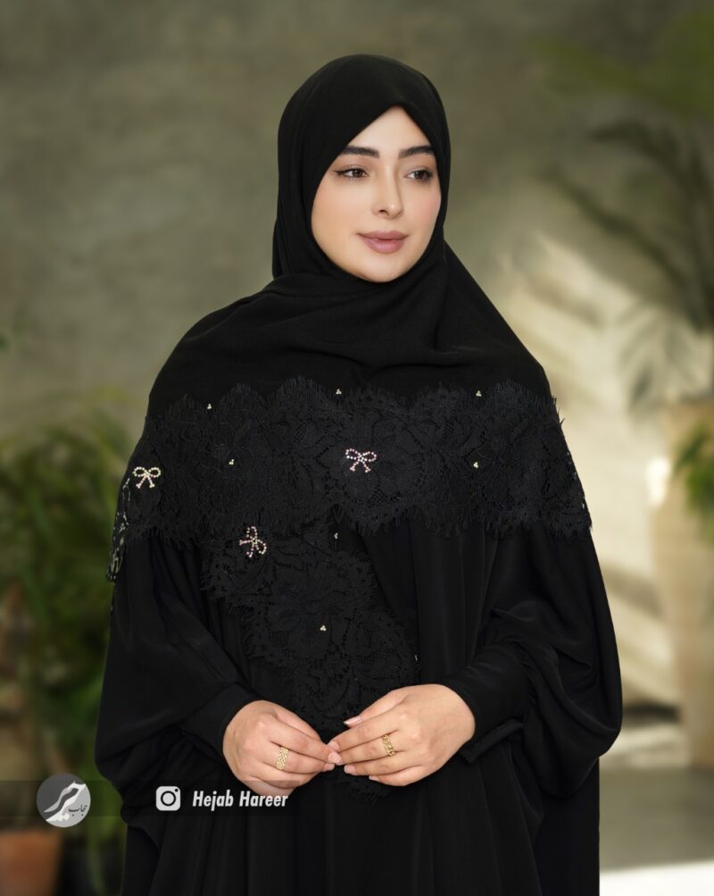 روسری مشکی کار شده کد 17382 - Image 1